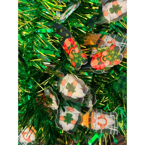 Saint Patricks Day Gnome Tinsel Garland Window Mantle Door Home Decor - Picture 2 of 4